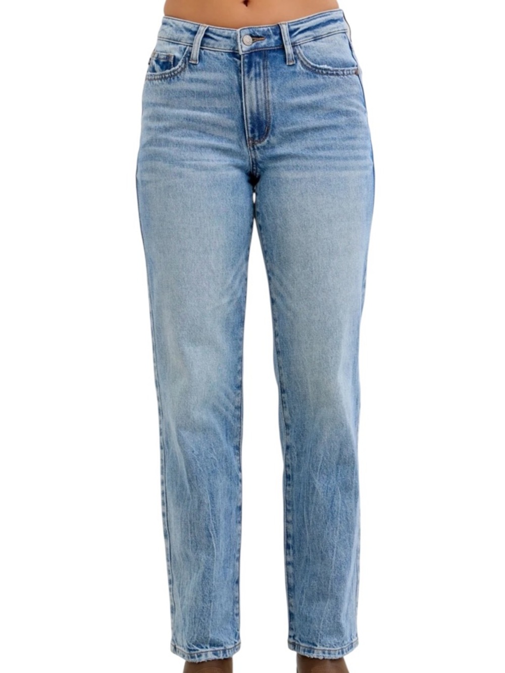 Judy Blue Mid Rise Rigid Magic Destroy Straight
Denim Jeans 881060 Size 9/29